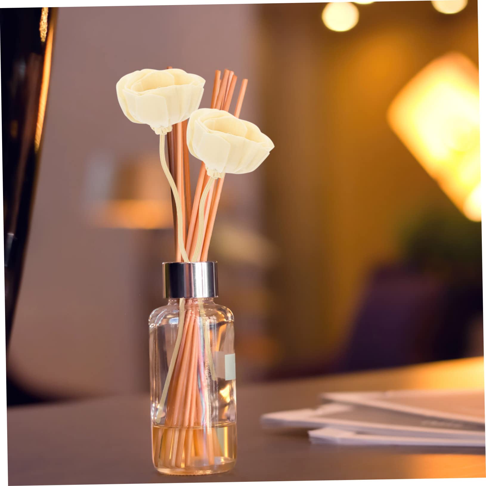 GLEAVI 40stücke Duftdiffusor Stäbchen Aromatische Nachfüllungen Für Ätherische Öle Dekorative Blüten-Designs Für Spa Küche Schlafzimmer Und
