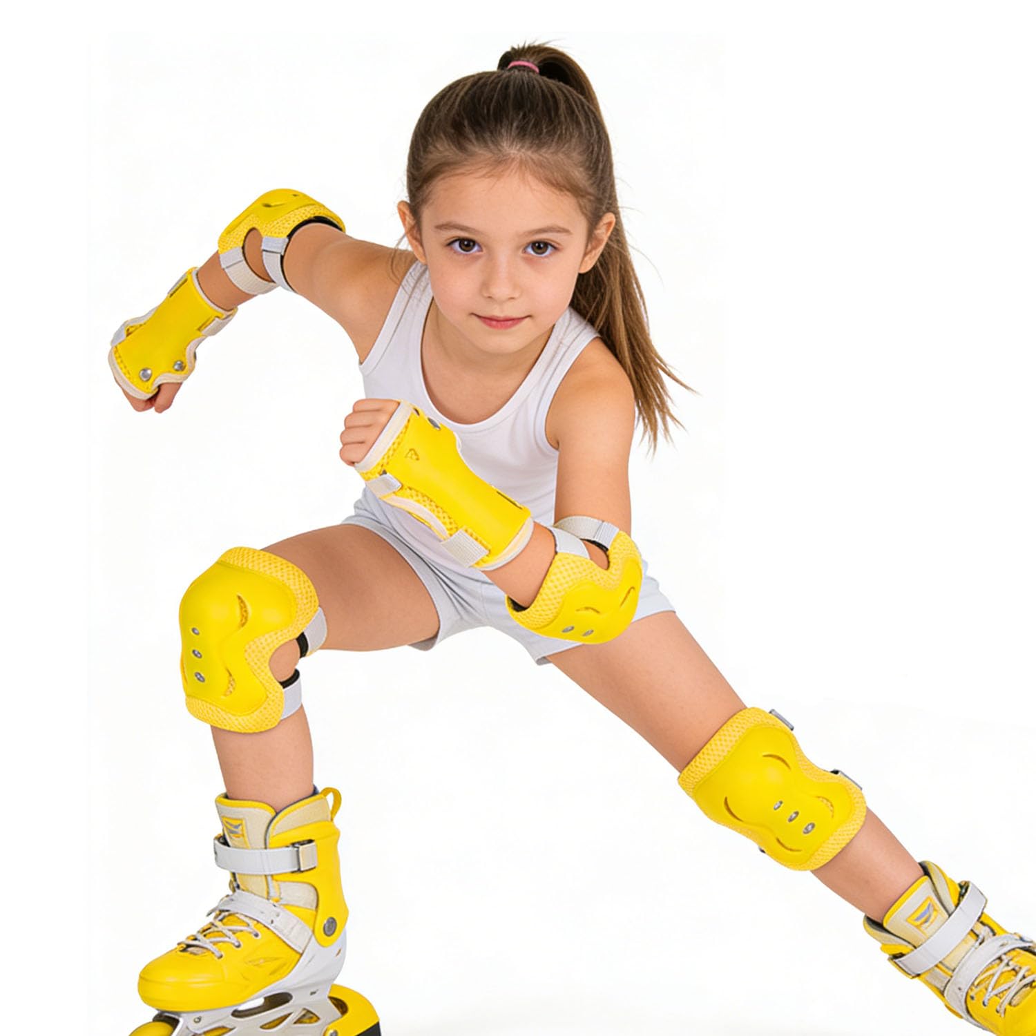 Rodilleras para niños, coderas con muñequeras, juego de equipo de protección infantil para patines de ruedas