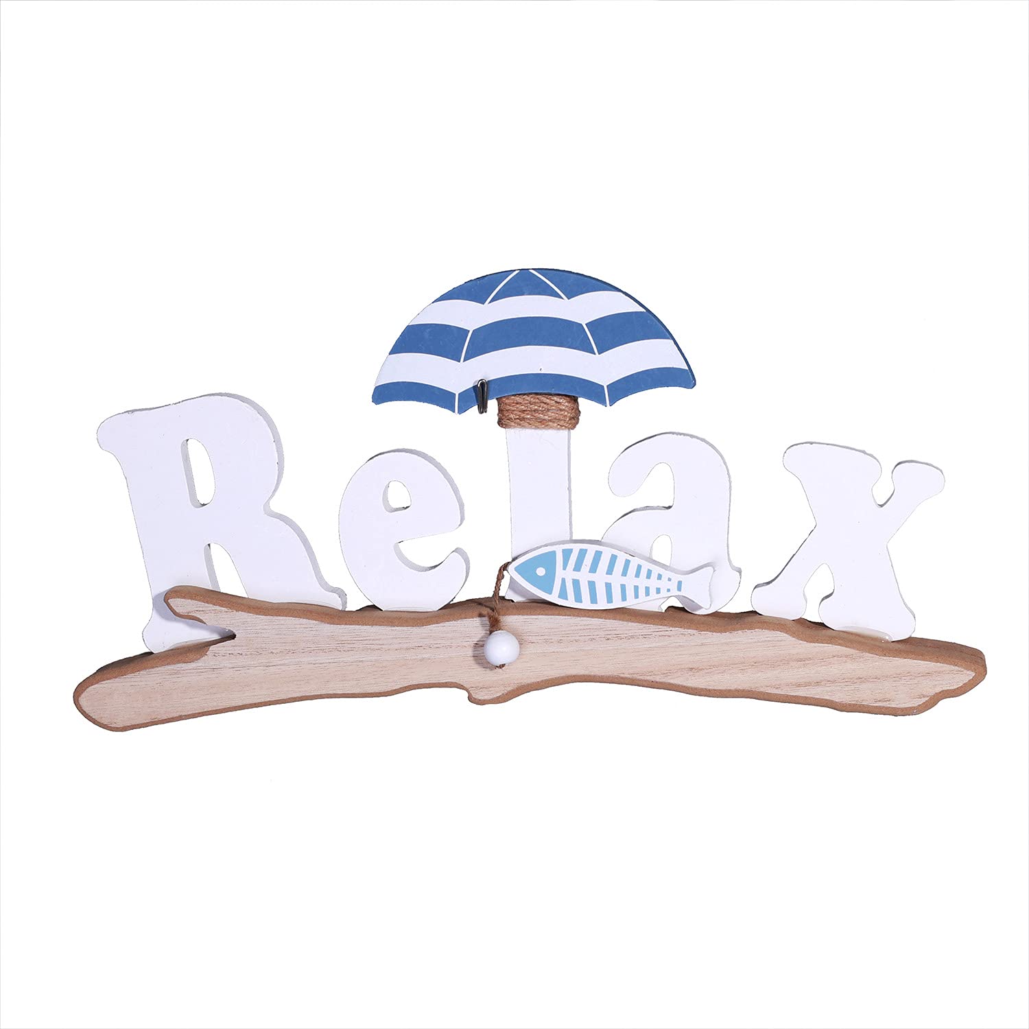 Wooden Relax Word Sign ,Wooden Words Sign Free Standing Relax for Beach House or Seaside Interiors Beach, Ocean and Sea,Nautical Theme Beach Decorations for Home, Beach Theme Relax Decor (Relax)