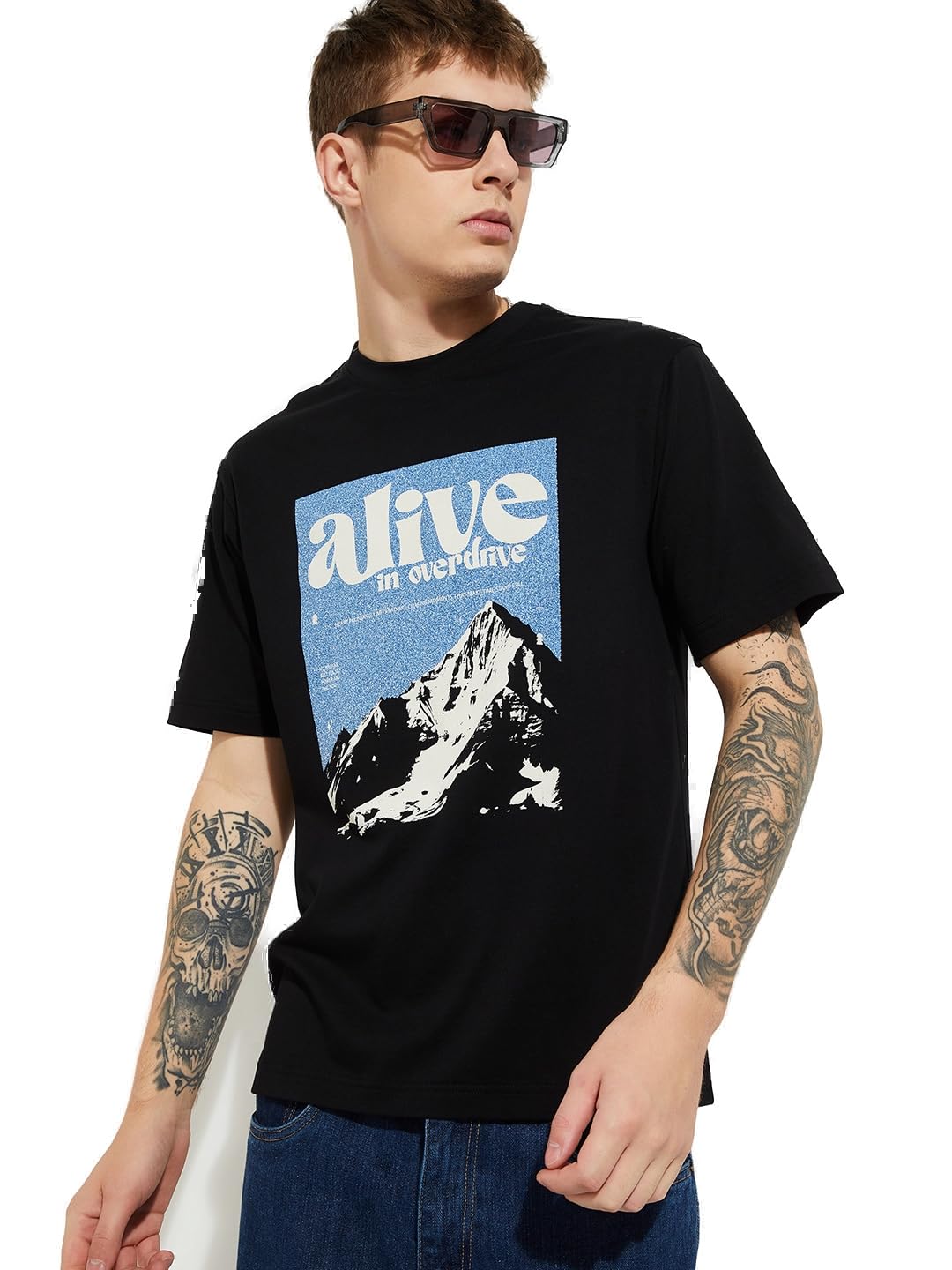 Max Men Graphic Print T-Shirt Black XXL