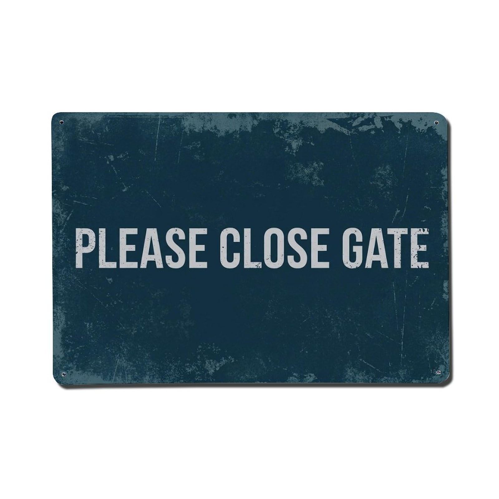 Vintage Please Close Gate Metal Tin Sign