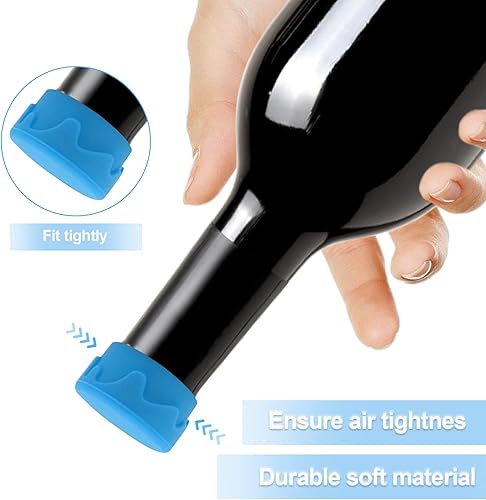 Miniatura 5 de 8 tapones de vino de silicona, tapones de vino de silicona reutilizables, tapa de botella de vino para corchos para mantener el vino fresco (8