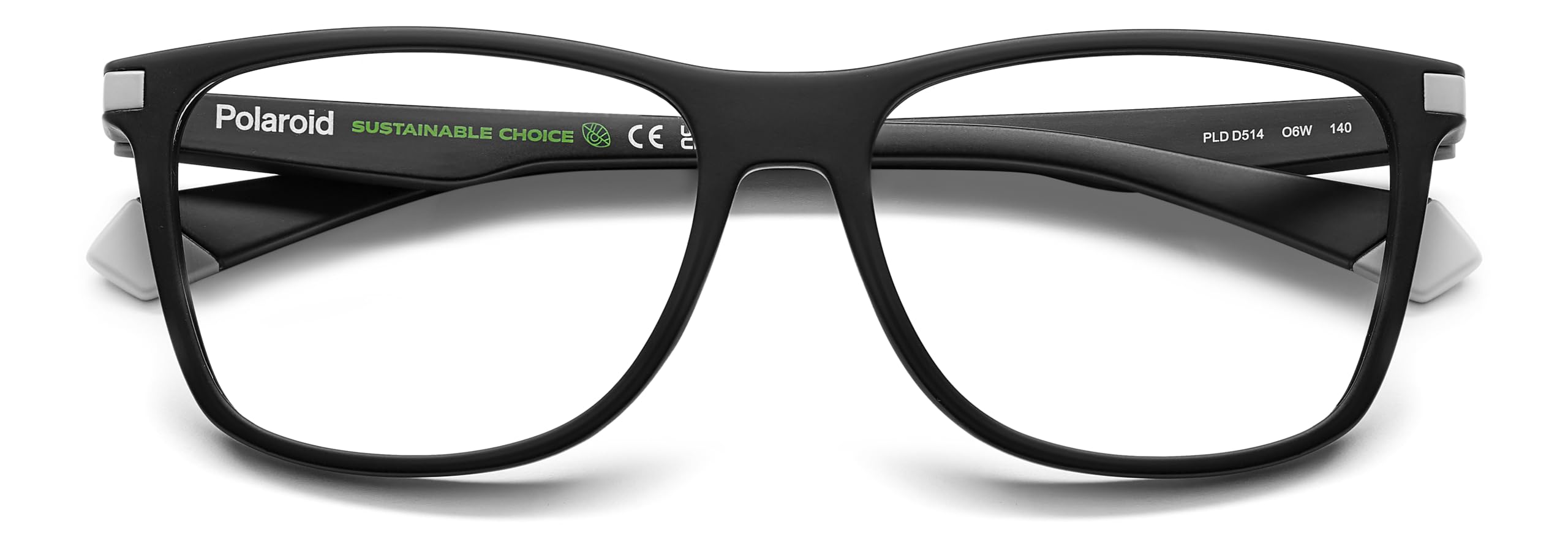 POLAROID Brille mit Sehstärke für Herren optional mit Sonnenbrillentönung oder Blaulichtfilter, Rechteckig, gefertigt aus Öko Co-Polyester (inklusive Brillenetui)
