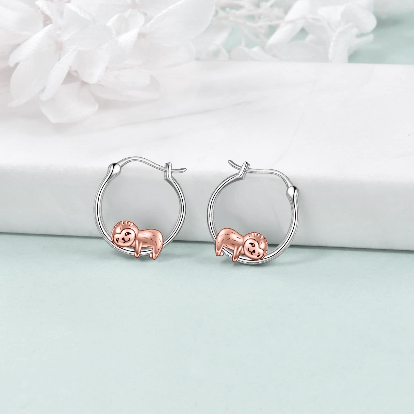 VONALA - Orecchini a cerchio in argento Sterling 925, Bulldog francese/gatto nero, gioielli per donna e ragazza