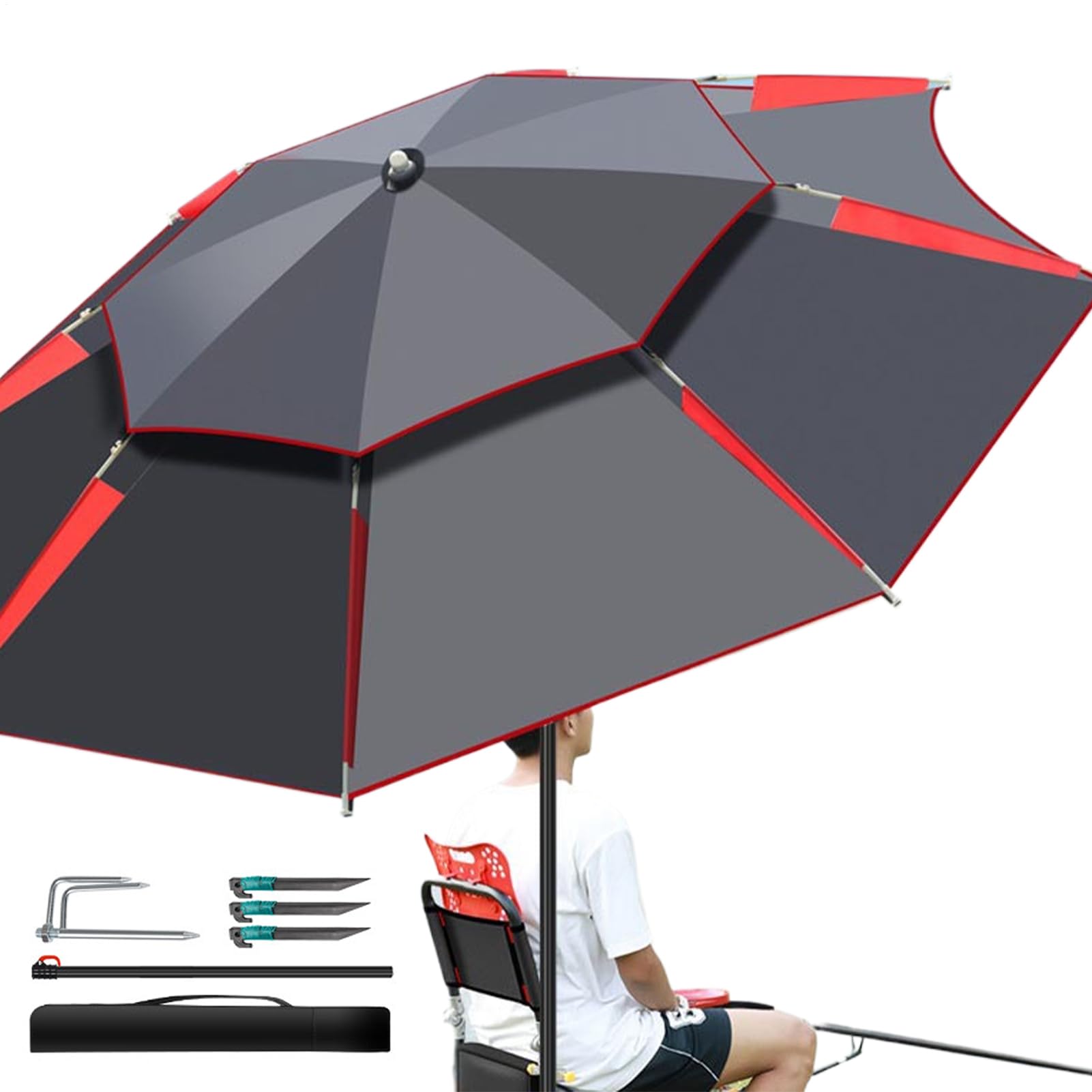 Ombrellone Da Sole Per Esterno Protezione UV Impermeabile Pulsante | Con Rotazione a 360 Gradi Giardino Spiaggia Piscina Area Retro Prato Campeggio Picnic Balcone Ter