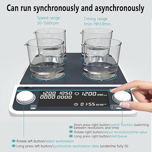 Miniatura 5 de 6P,Magnetic Stirrer with LED Display, Heated Magnetic Stirring Plate Laboratory Stirrer, Suitable for Research and School Laboratories