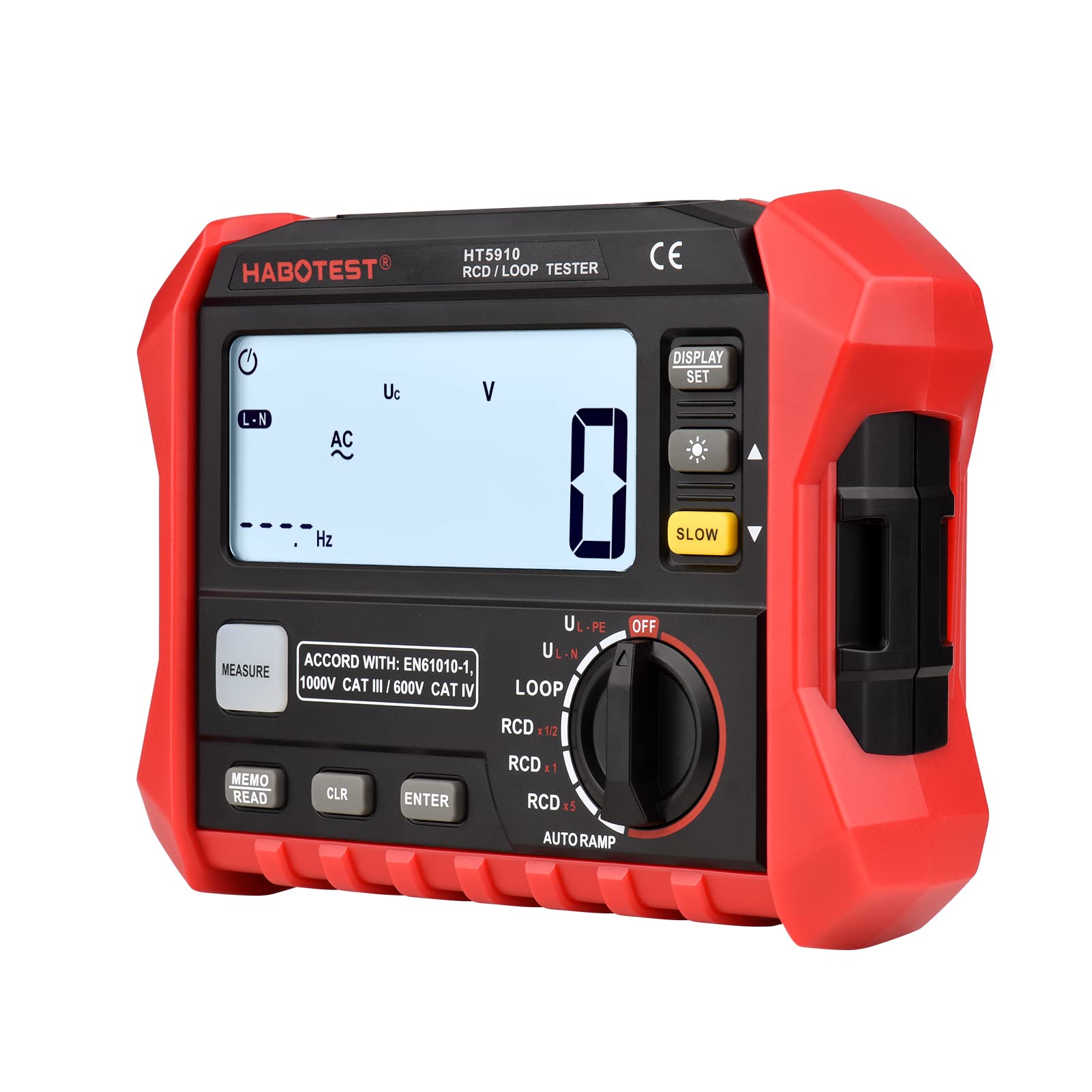 HABOTEST HT5910 Medidor de Resistencia Digital Probador de Interruptor Fuga para Electricistas Probador LCD Multifuncional 4,7 Pulgadas con Almacenamiento Datos y Retroiluminación