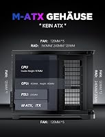 AsiaHorse MATX Dual Chamber 270° Tempered Glass Gaming PC Case Type-C 5