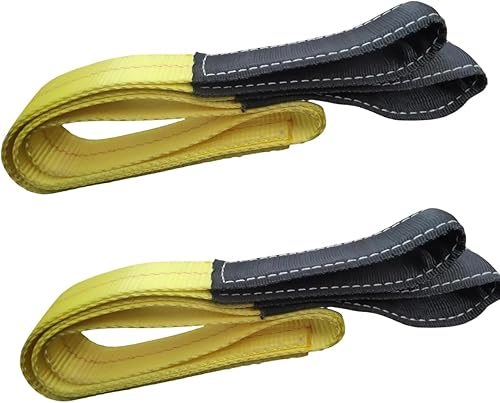 Correas de elevación de 5 x 2 pulgadas, resistentes y planas, correas de levantamiento de ojos, correa de recuperación para guardar árboles, 2