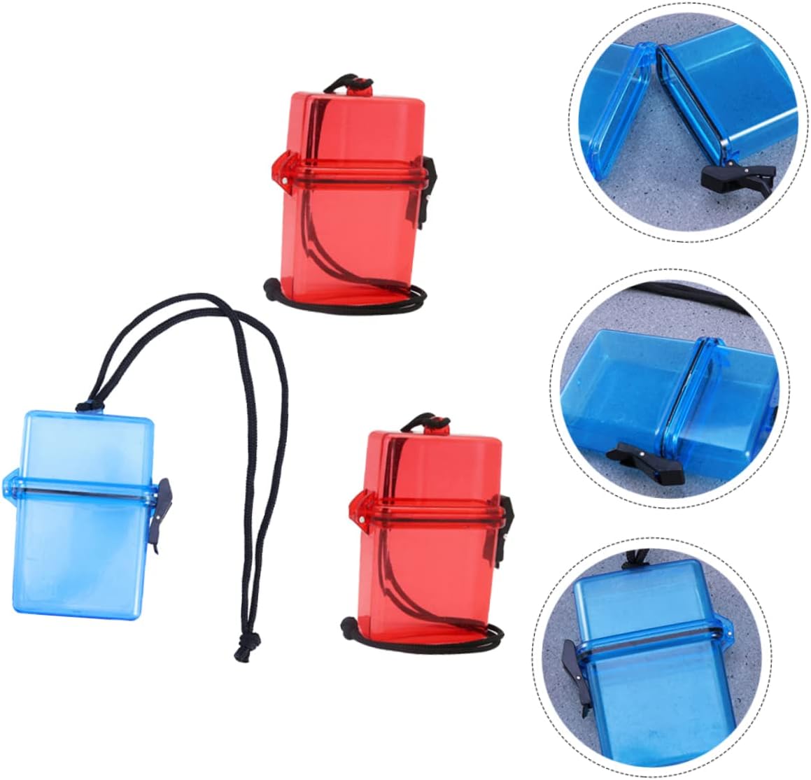 3pcs Plastic Boxes Outdoor Sealing Storage for Medicine Cigarettes Earphones Durable Diving Dry Box for Beach Pool and Travel Use