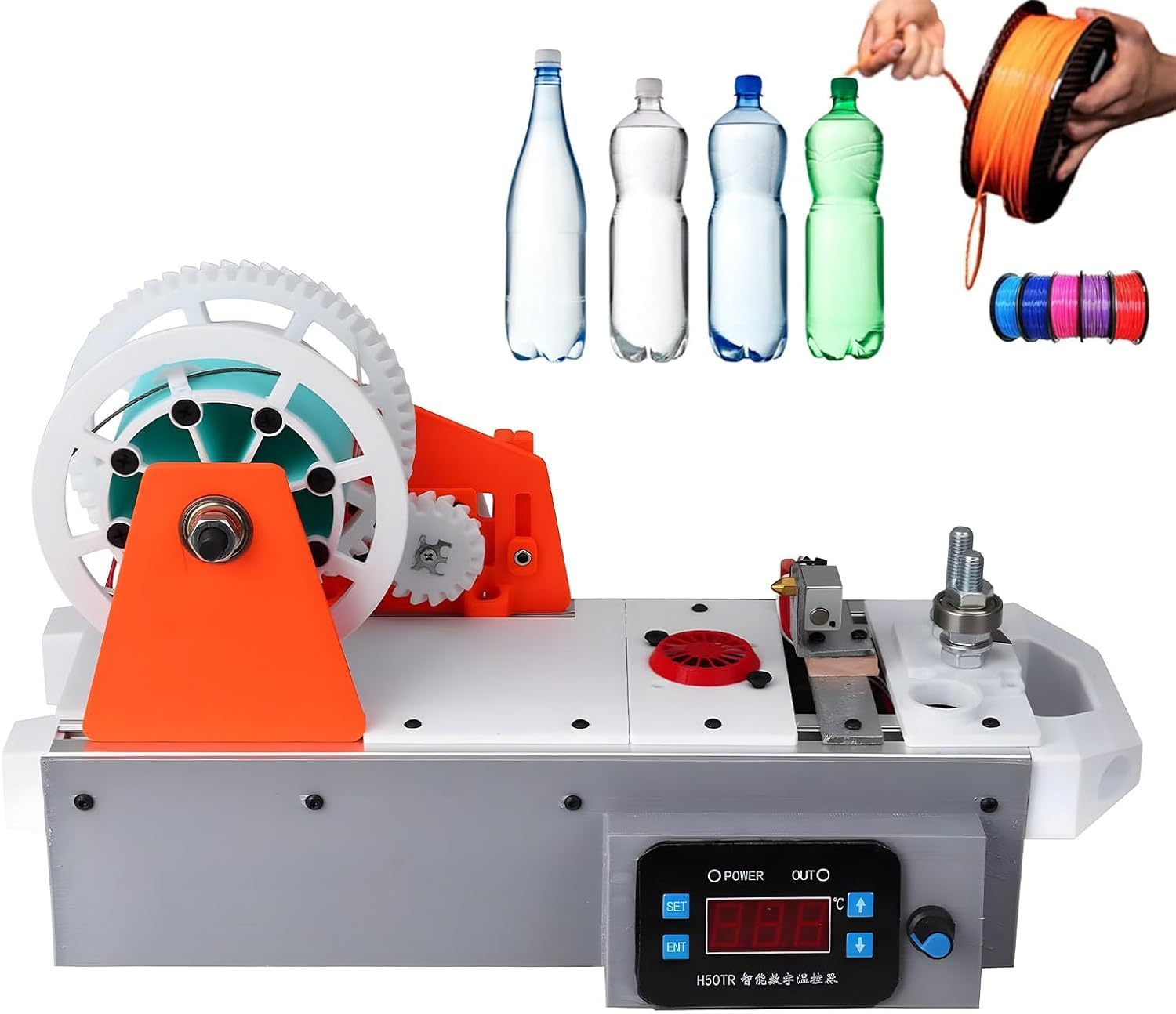 Wytłaczarka do włókien biurkowych do drukowania 3D, maszyna do produkcji filamentu, producent filamentu zwierzęcego z recyklingu 3D, regulowana temperatura i prędkość