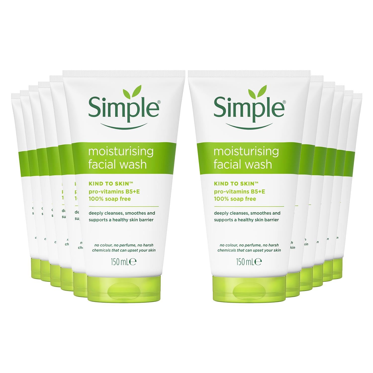Simple - Detergente viso umido, 150 ml, confezione da 6