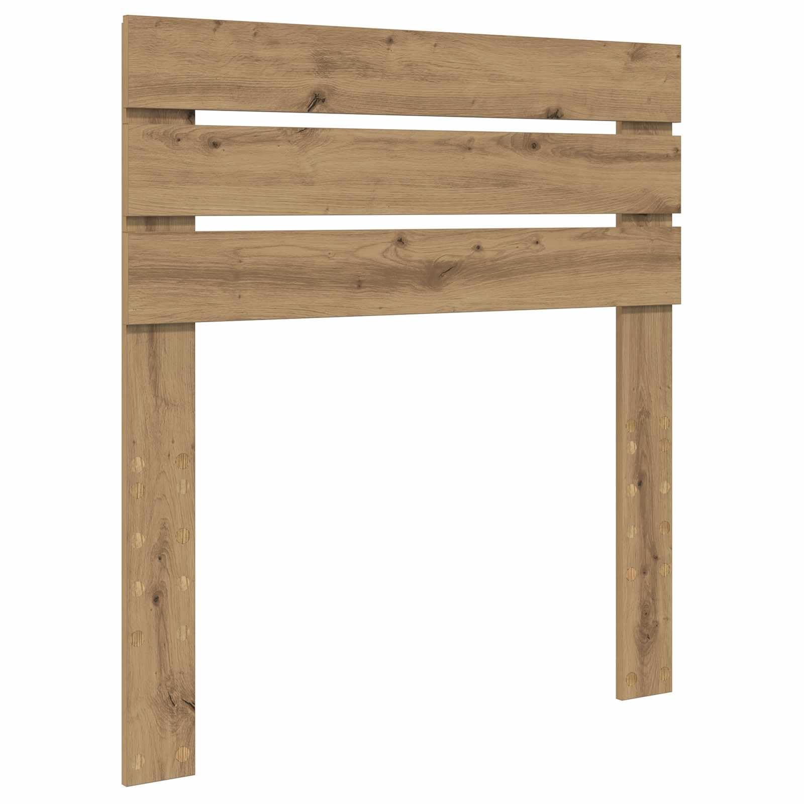 Nowoczesna rama łóżka z zagłówkiem, lite drewno sosnowe i zaprojektowane drewno, 100 x 200 cm, wykończenie rzemieślnicze dębowe, stabilne slats, łatwy montaż, do sypialni, pokoju gościnnego