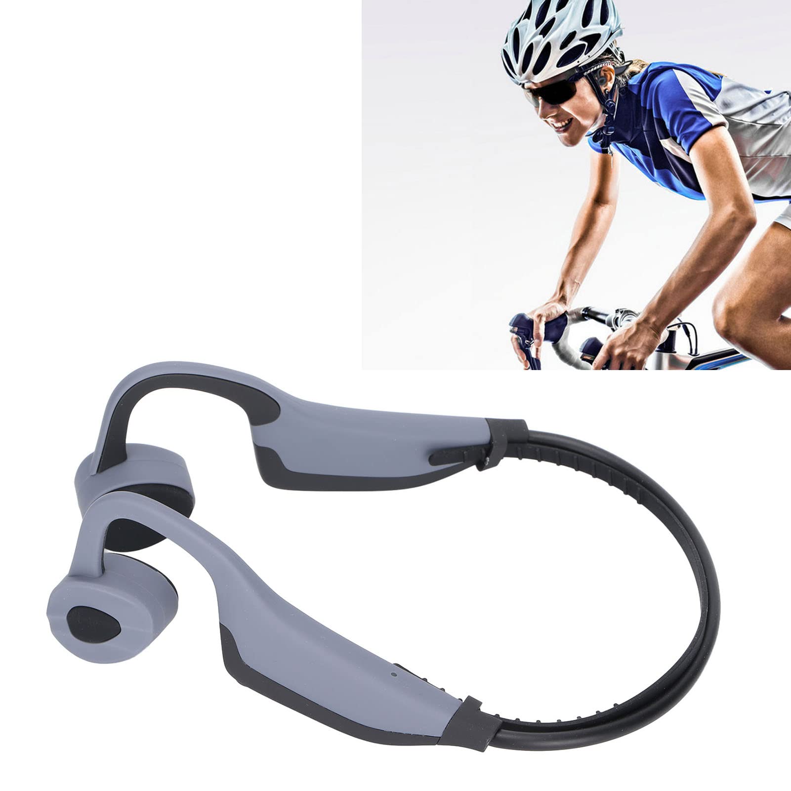 K7 Bone Conduction Słuchawki, Wodoodporne Słuchawki Open Ear, Wbudowane w Pamięć 16GB Słuchawki Sportowe, Zaawansowane Słuchawki Bluetooth 5.0 do Biegania Jazda na Rowerze Wędrówka (Szary)