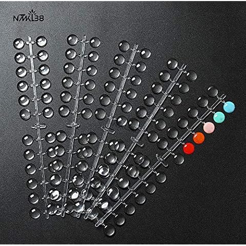 NMKL38 False Nail Tips Color Chart, 120 Tips/Pack Flat Back Fake Display Tips with Adhesive Sticker for UV/Gel/Polish Nail Cover