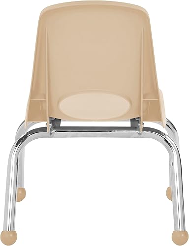 Miniatura 12 de FDP 10" School Stack Chair, Stacking Student Seat with Chromed Steel Legs and Ball Glides; For In-Home Learning or Classroom - Sand (6-Pack), Negro