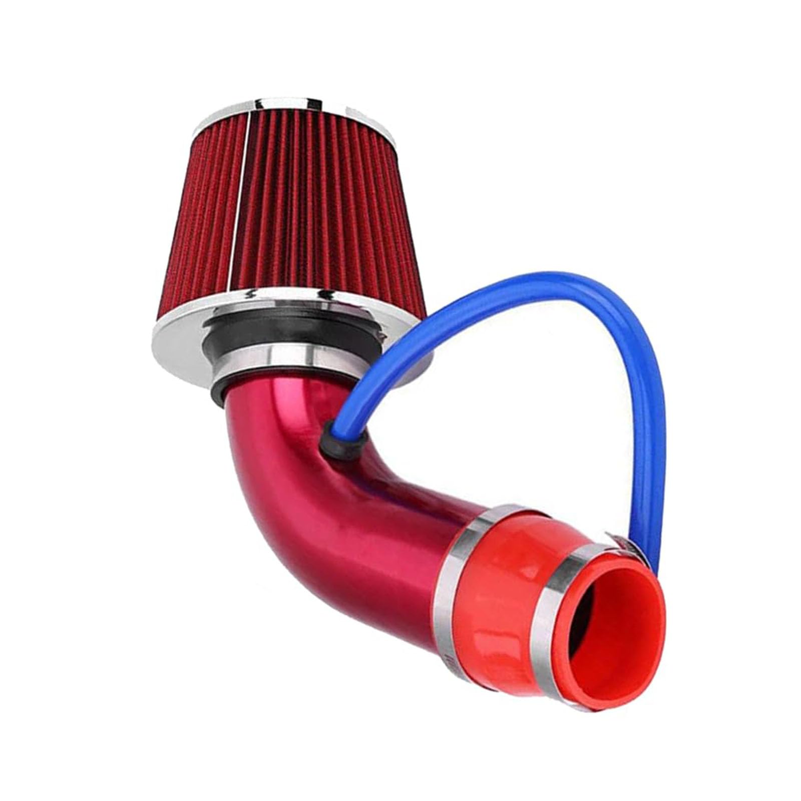 Filtro Aria Sportivo Auto per BMW 1er 120d E87 130i E87 | Kit Aspirazione Aria Fredda Auto 76mm 3 Pollici, Tubo in Alluminio con Filtro Aria Conico Sportivo Lavabile