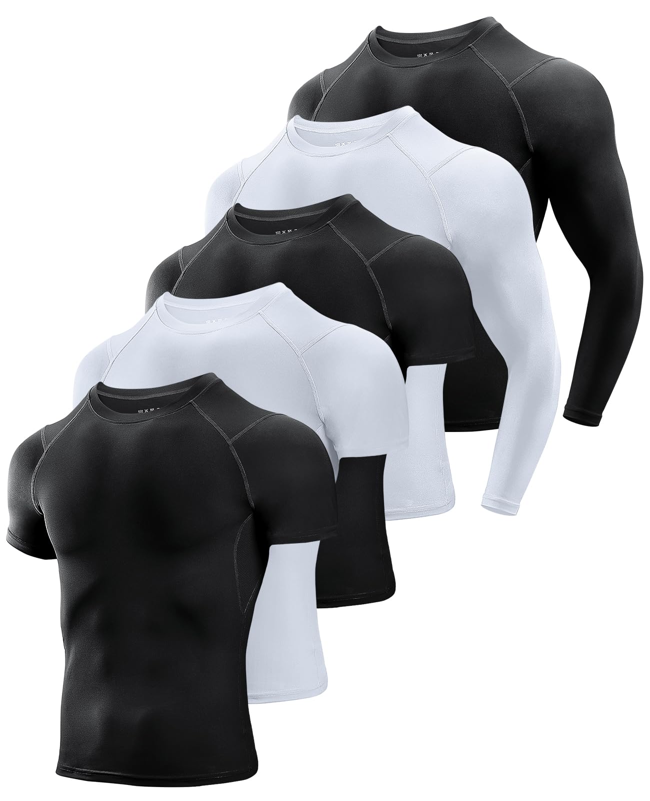 Niksa Men's Compression Shirts, Short Sleeve Athletic Compression Tops Dry Workout T Shirt, Rash Guard Base Layer Undershirt