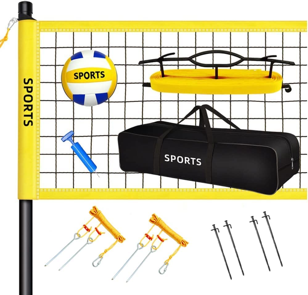 Buy Volleyball Net Set, 9.5 m x 1 m, Beach Volleyball Set, Foldable
