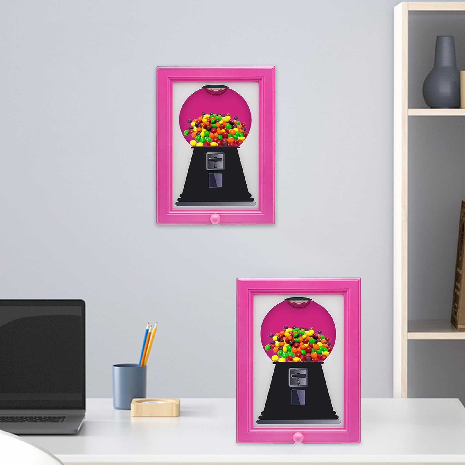 Generisch Handy-Candy Frame, Bilderrahmen Mit Süßigkeiten-Spender Für Kinder, Kreative Wandbilderrahmen-Dekorationen, Hängender Süßigkeitenspender & Kaugummi-Maschine Bilderrahmen