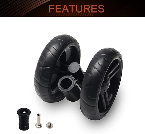 Miniatura 3 de MroMax Juego de 1 rueda de cochecito de 5.11 pulgadas, rueda giratoria de 5.118 in x 1.299 in, para tubos circulares de 0.748 in, rueda giratoria de