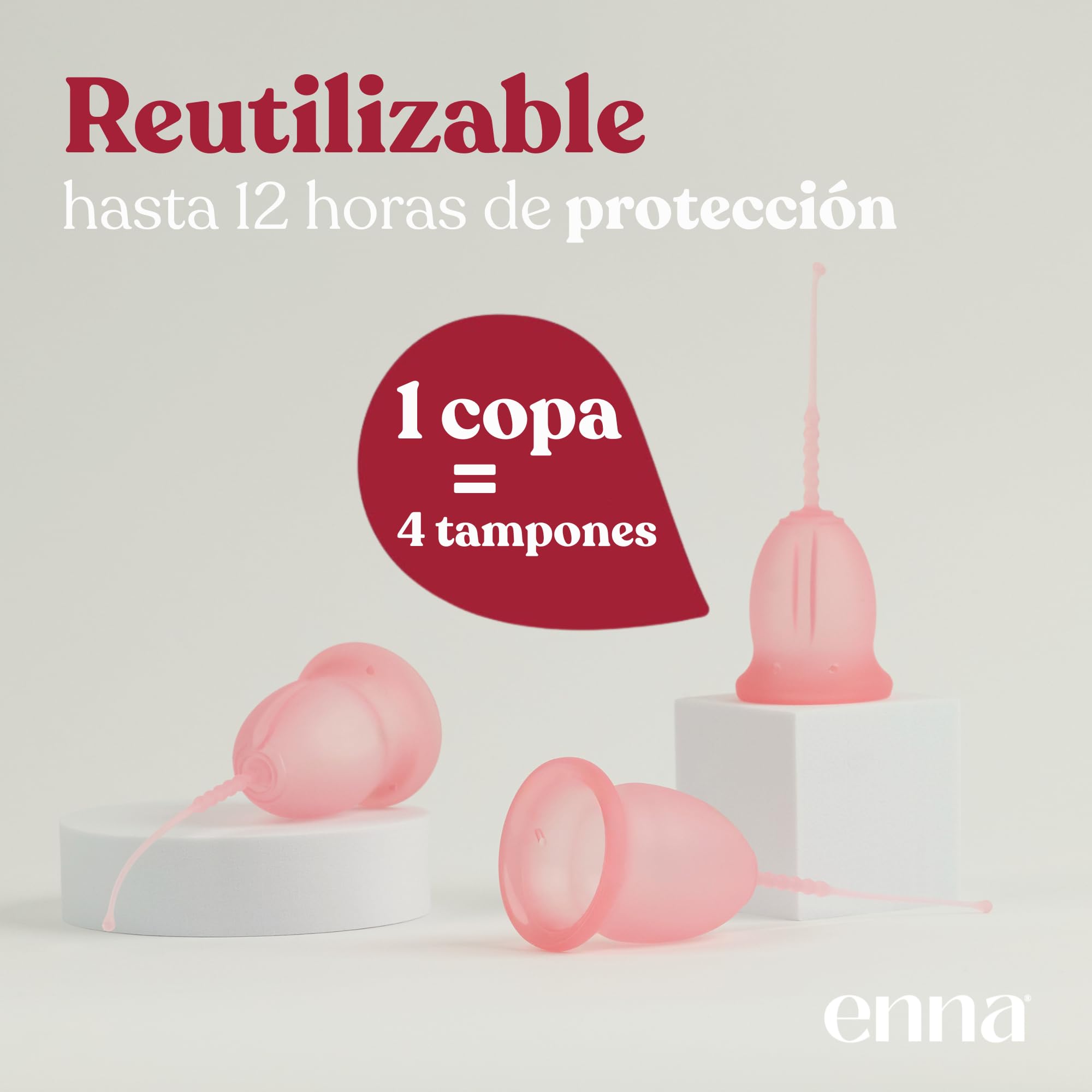 enna cycle original - 2 Copas Menstruales Y Caja Esterilizadora, TALLA M