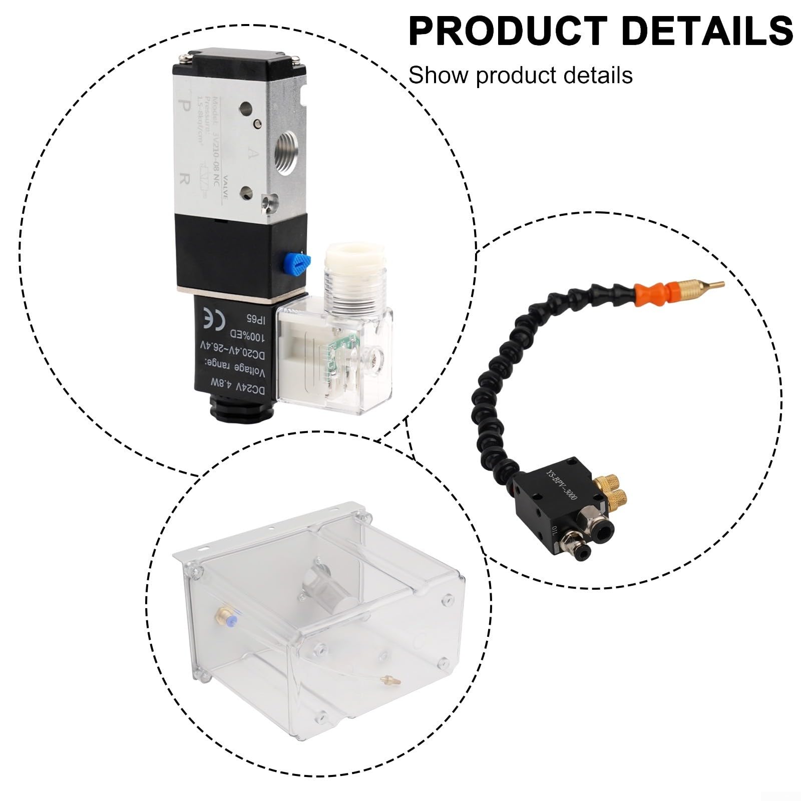 Sistema de pulverización de lubricante refrigerante de 3 litros con válvula magnética, bomba dosificadora de aceite para máquinas herramientas, ajustable 2,5-575 ml min, depósito de 150 mm