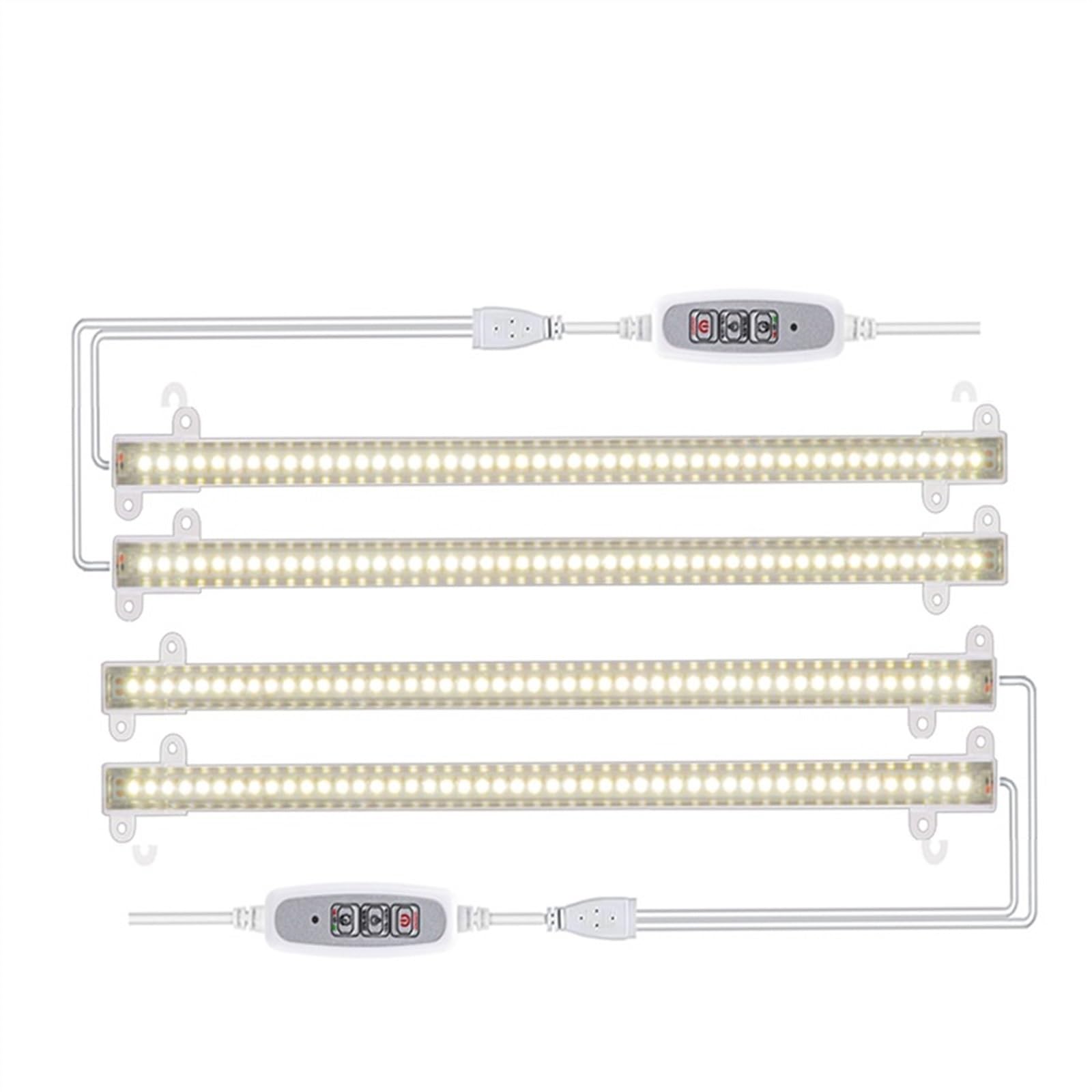 Lampa do Roślin, Wewnętrzne paski świetlne Led do uprawy 40W Phytolamp dla roślin 4 szt. Bary pełne biała dioda LED Timer lampa fito hydroponiczna ściemnialna listwa(One set with 4 bars)