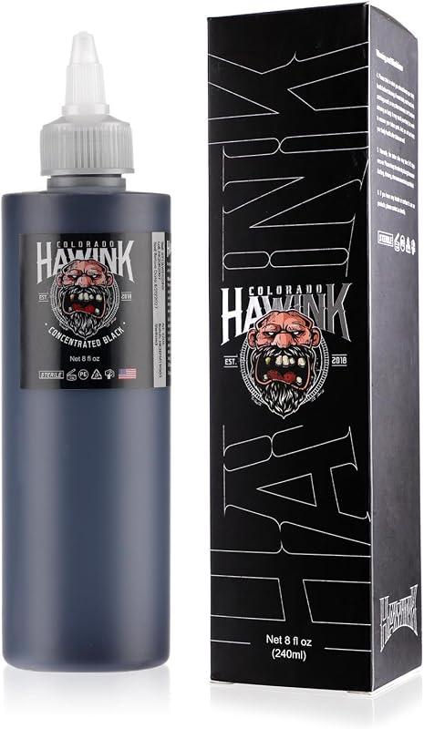 Tinta preta para tatuagem HAWINK Concentrated Black, 240 mL, modelo TI203-240-002