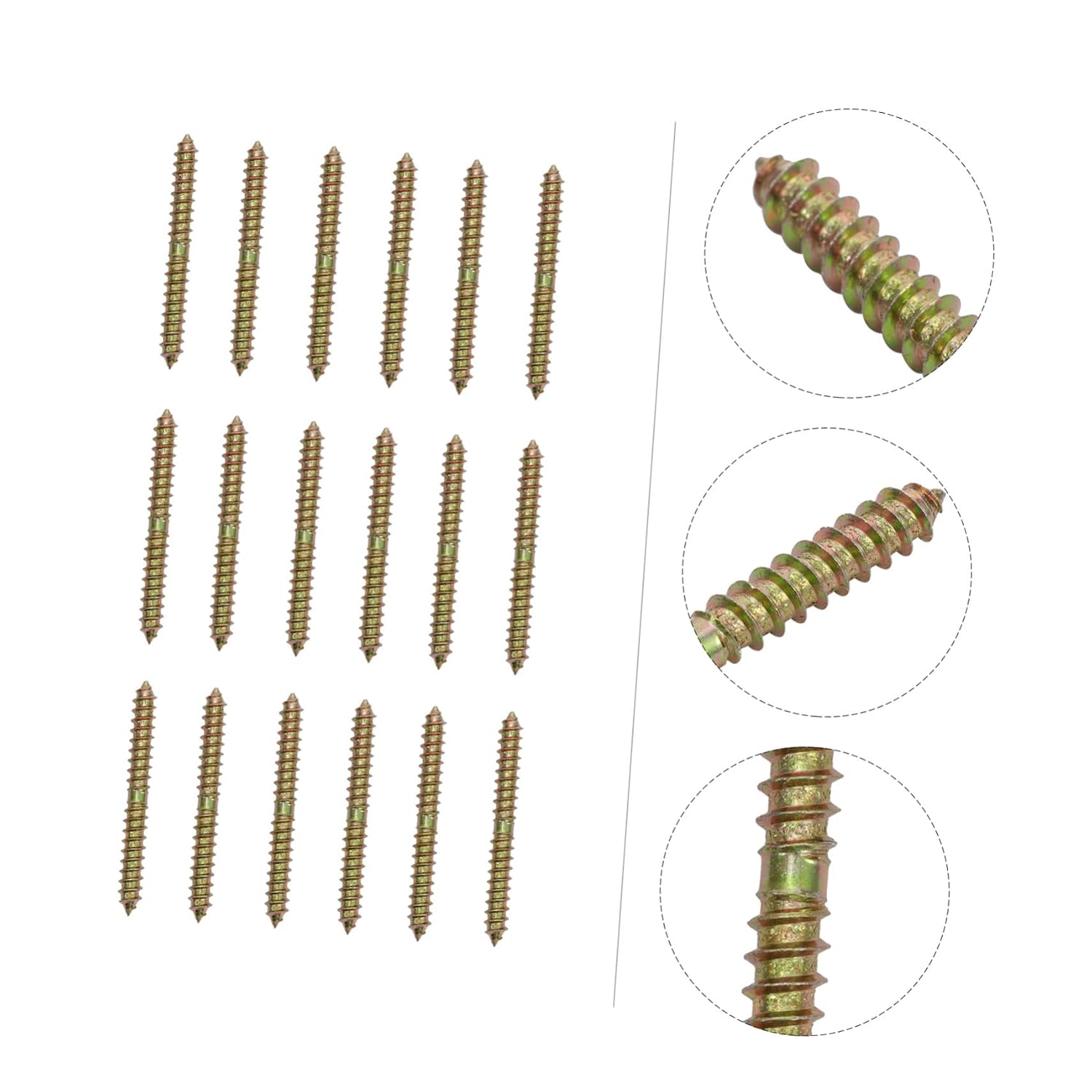 Double Ended Dowel Screw 6x60 40 Pack Carbon Steel Wood Joiner