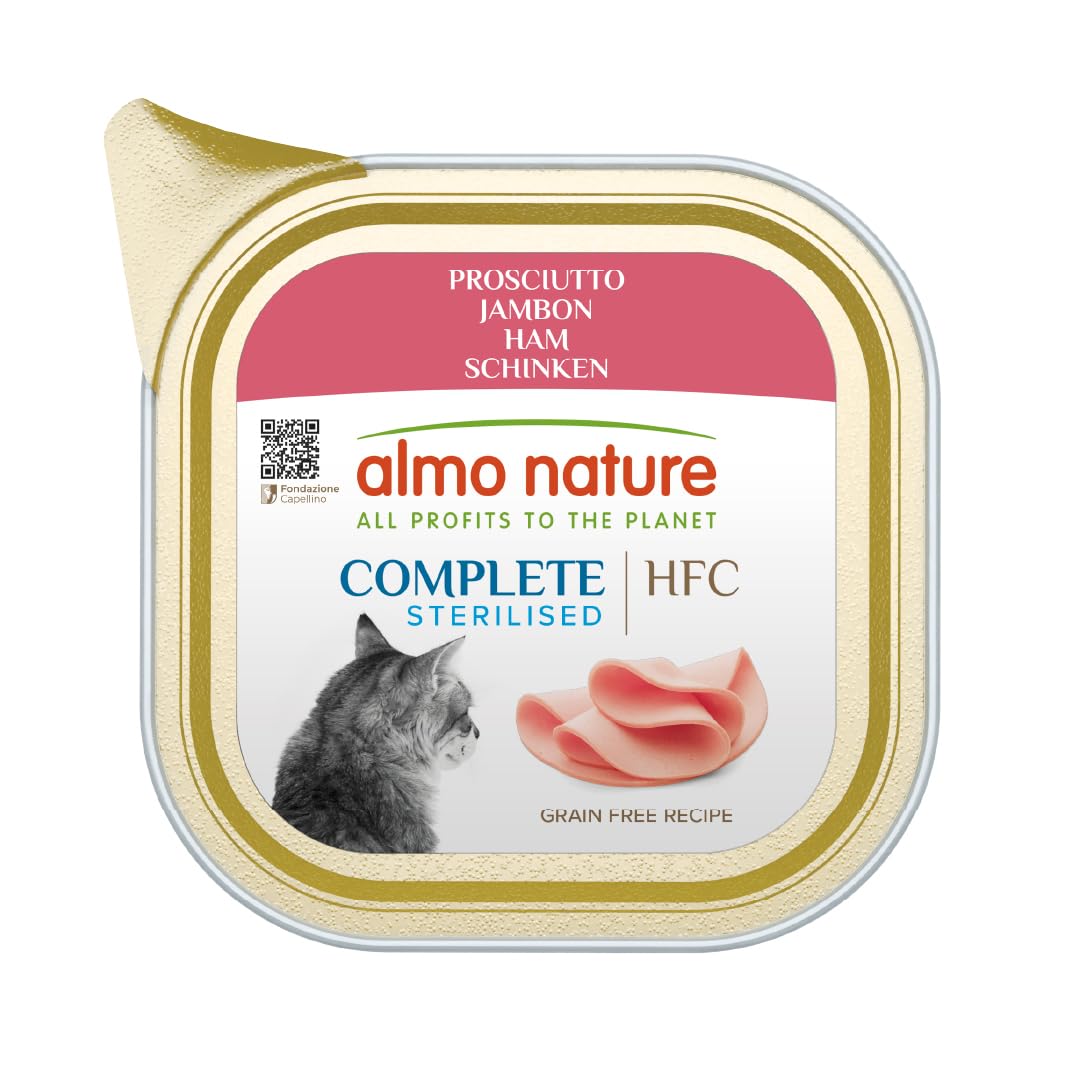 almo nature HFC Complete Sterilised, Alimento Umido per Gatti Adulti - Prosciutto - Confezione da 1,445 kg (17 x 85 g)