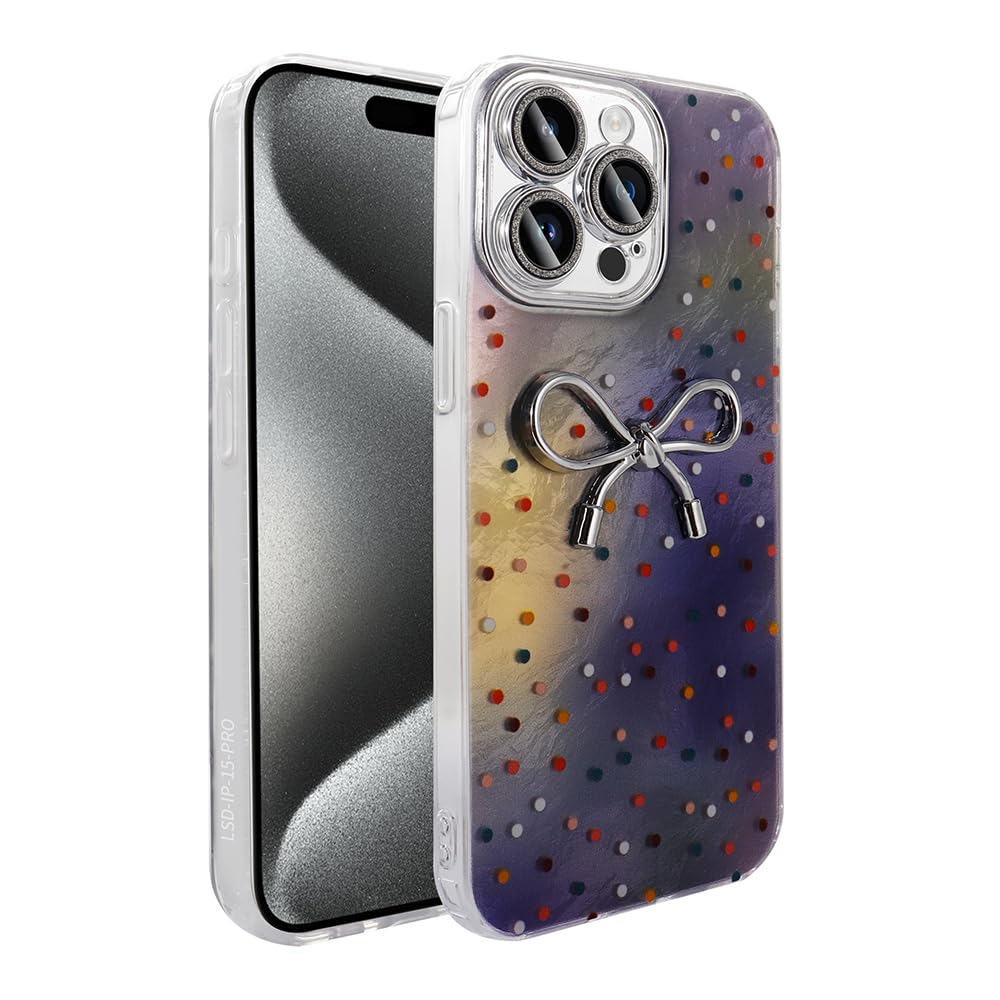 Zore Apple için uyumlu iPhone 15 Pro Max Kılıf Kamera Korumalı Figürlü Zore Ponti Silikon Kapak Lila