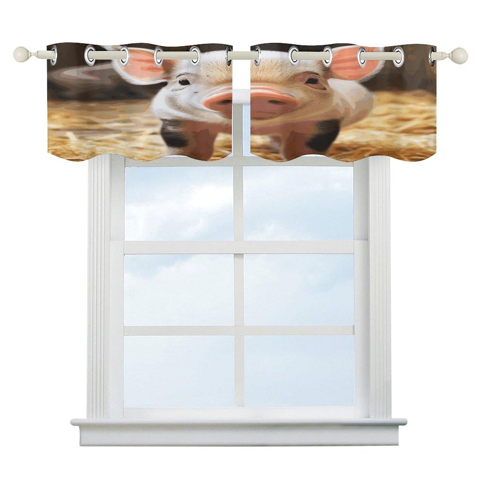 Cortinas opacas de cocina 52 x 18.1 cenefa moderna para ventanas de baño y dormitorio