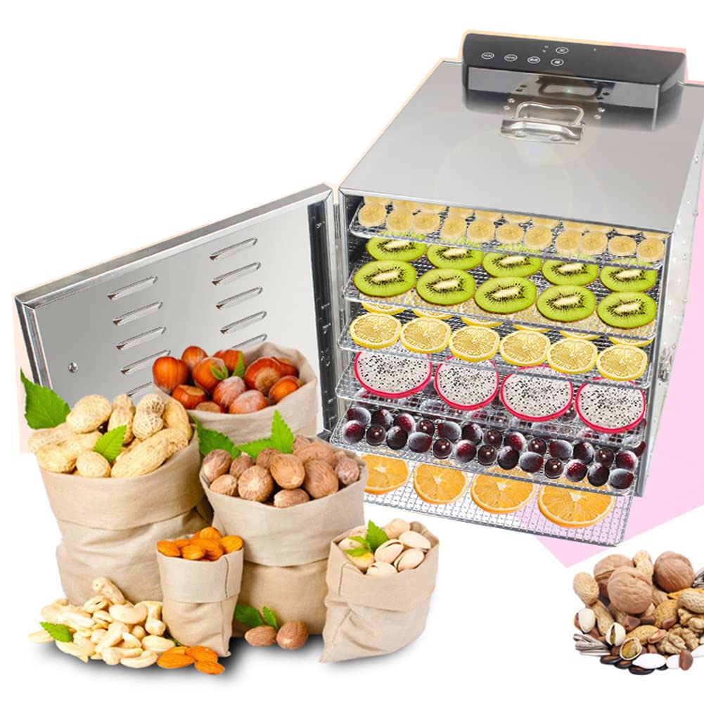 Food Dehydrator Machine,Adjustable Timer, Digital Temperature Control, 6 Trays Stacking for Beef,Jerky,Fruit,Dog Treats