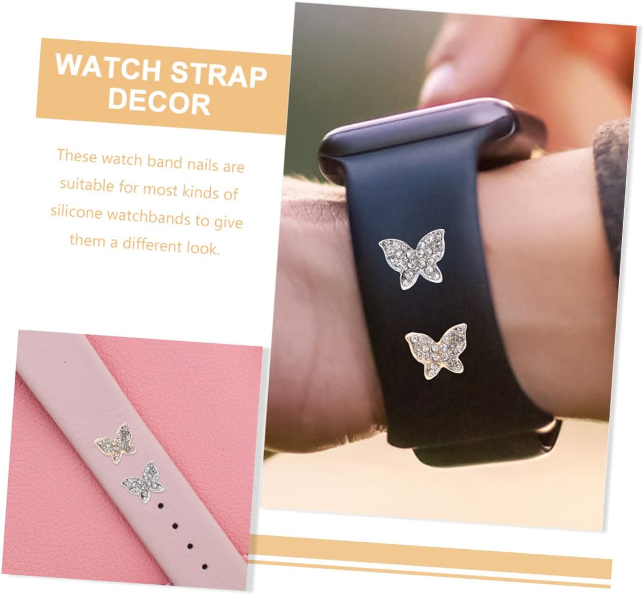 8 Pcs Watch Studs Watchband Decors Charms for Band Cell Phone Charms Belt