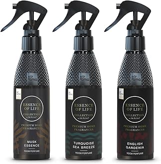 AIR ROMA Premium Air Freshener - Musk Essence, Turquoise Sea Breeze & English Garden Pack of 3 (200 ml each) | Long-Lasting Fragrance | for Home, Office, Hotel Rooms & Toilet