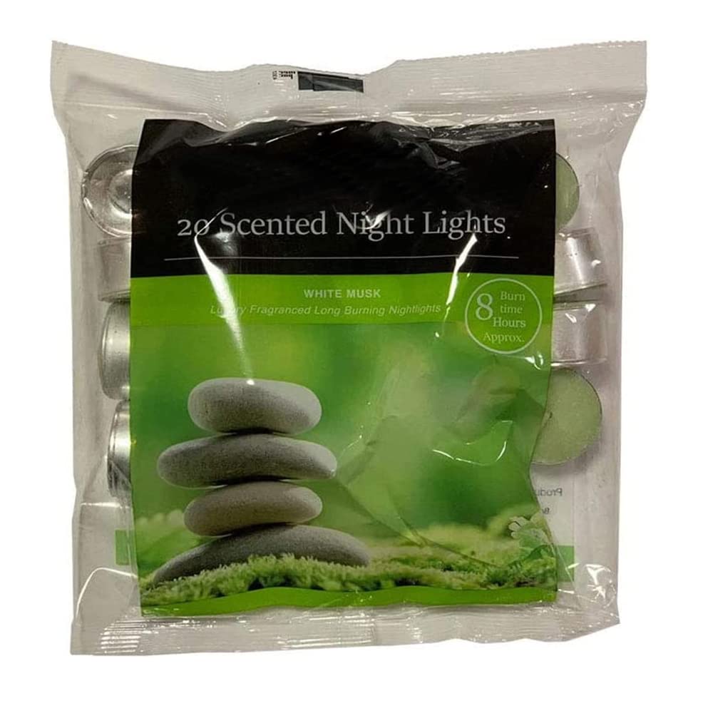 PHG Fresh Scented Tealight Candles with 8 Hour Burn Time, White Musk