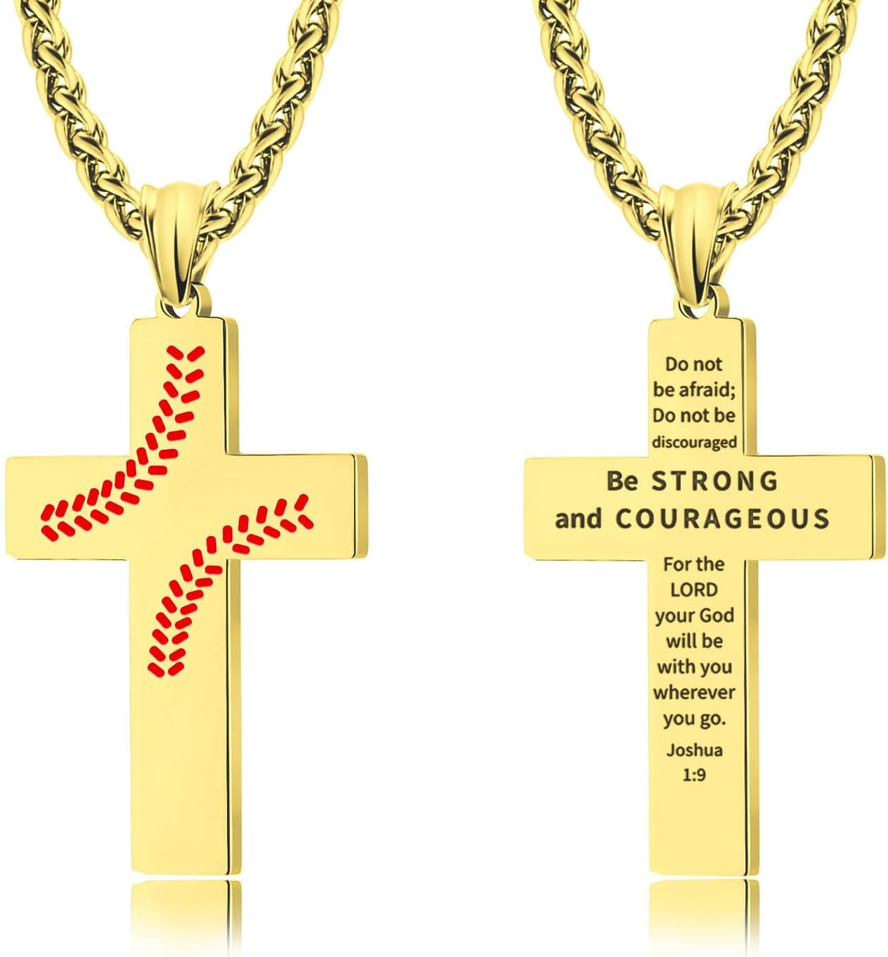 LAOYOU 6/12 Pcs Baseball Cross Necklace Bulk Set, Engraved Philippians 4:13, Team Gifts for Players, Coaches, and Fans, Sport Party Favors Jewelry