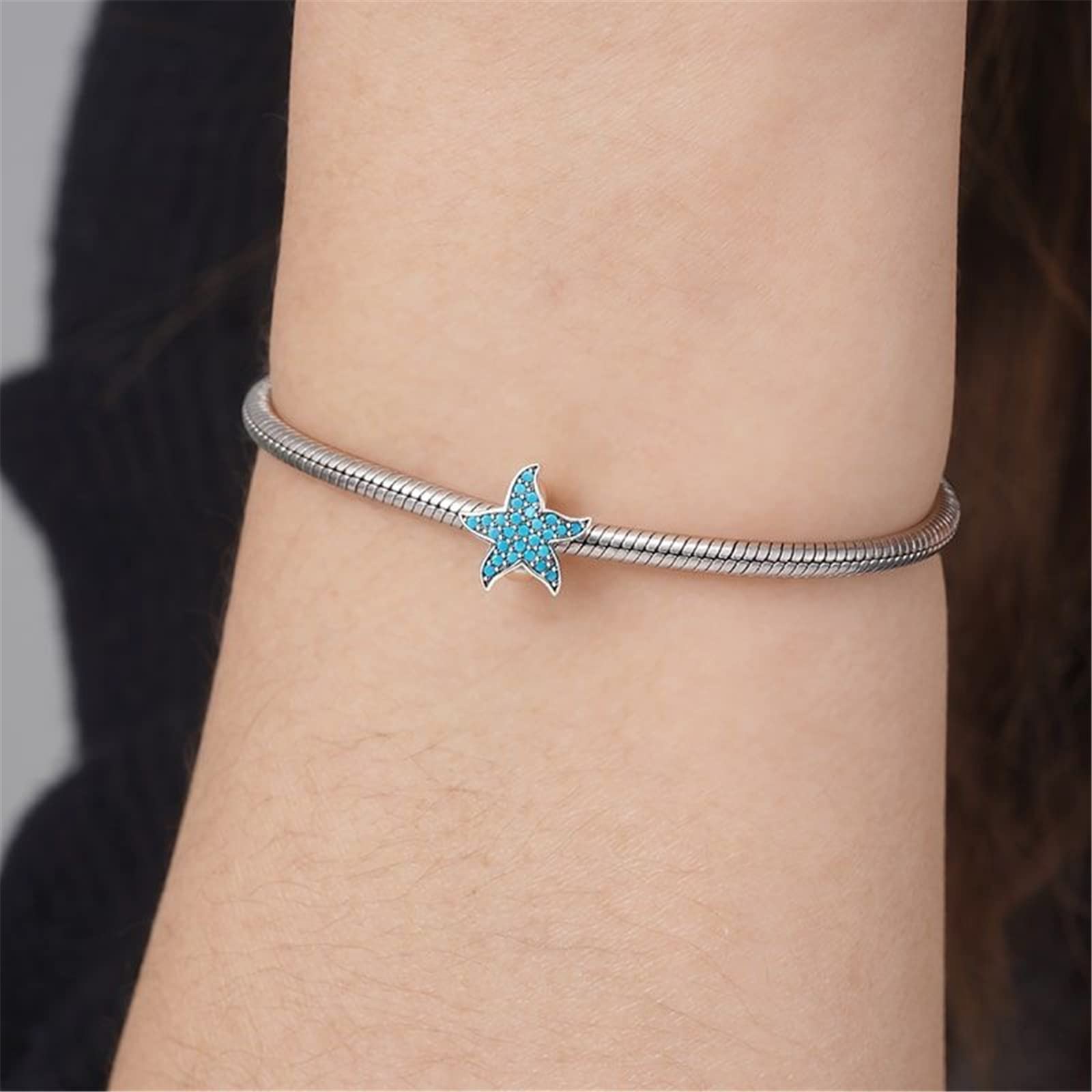 GNOCE Eternal Starfish Honey Bee Charm Bracciale Stopper 925 Sterling Silver Animal Stopper Fit Bracciale/Collana per Donne Ragazze Regalo per la Festa della Mamma
