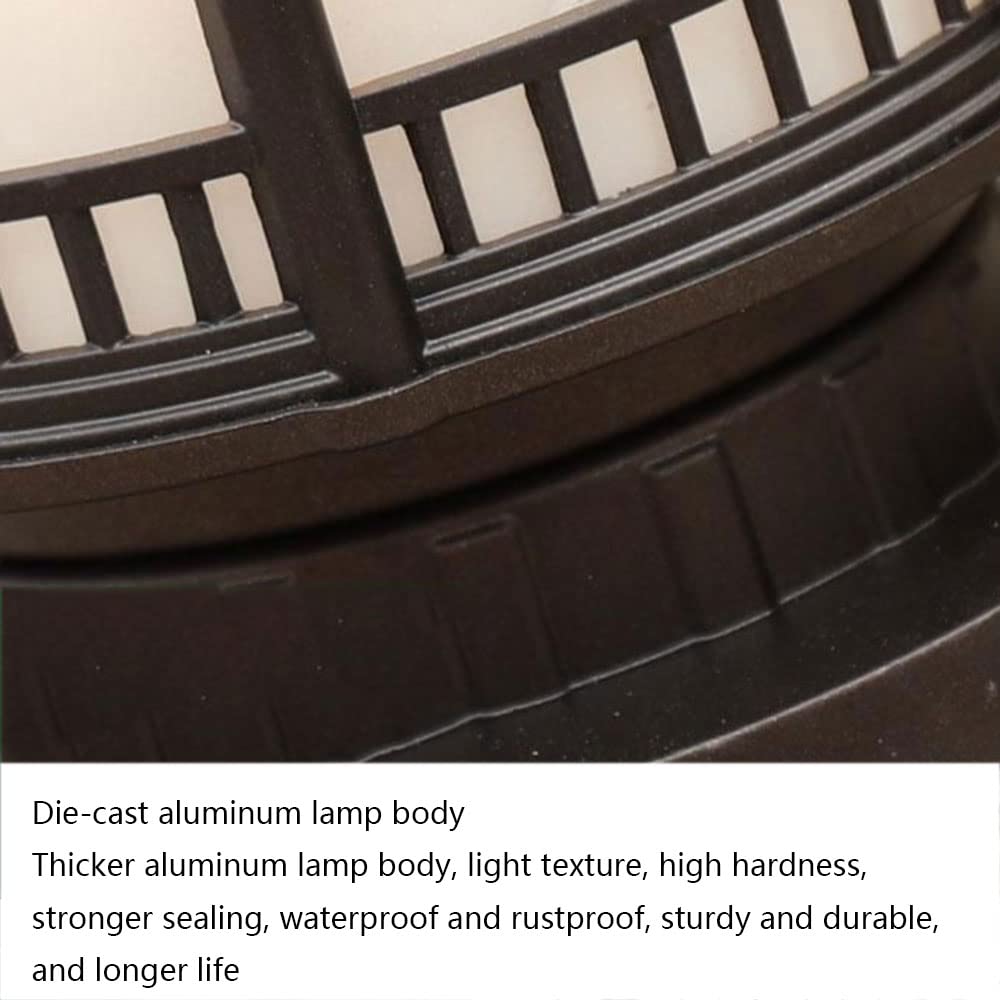 RCIDOS Klasyczny Tradycyjny Słupek Oświetleniowy Wodoodporny Akrylowy Klosz Lampy Zewnętrzna Aluminiowa Czarna Lampa Słupkowa Oświetlenie Ogrodowe Villa Lampy Przeciwdeszczowe do Oświetlenia Zewnętrzn