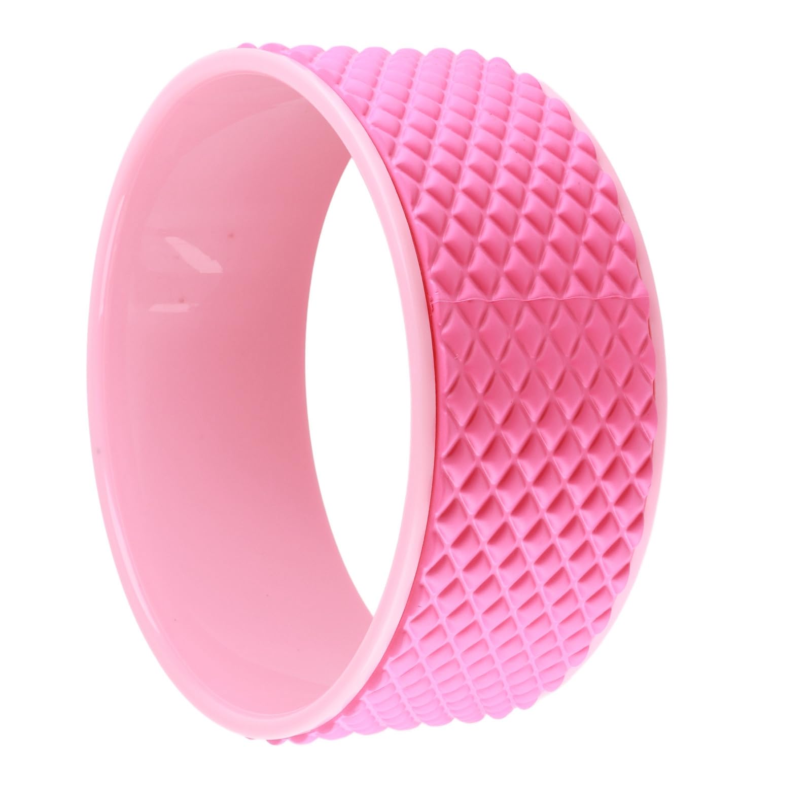 ViaGasaFamido Yoga Wheel, Deep Tissue Massage Back Wheel for Stretching Dharma Yoga Prop Wheel Yoga Back Roller Wheel, Pink