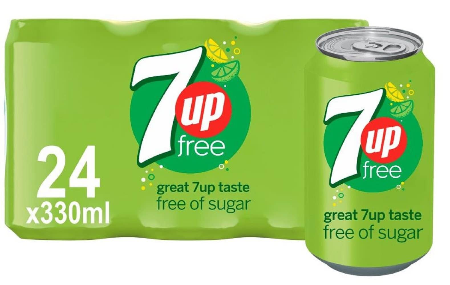 7uup Lemon Lime No Sugar Free Cans 330ml (24 Cans x 330ml)