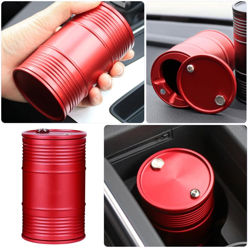 Image of Car Ashtray with Lid 3.85 Inch Compact Soot Collector Lightweight Smokeless Ash Holder Easy Clean for Vehicle Home and Outdoor Use