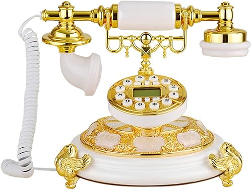 Teléfono giratorio vintage antiguo antiguo teléfono resina imitación cobre retro esfera fija decoración teléfono teléfono teléfono giratorio