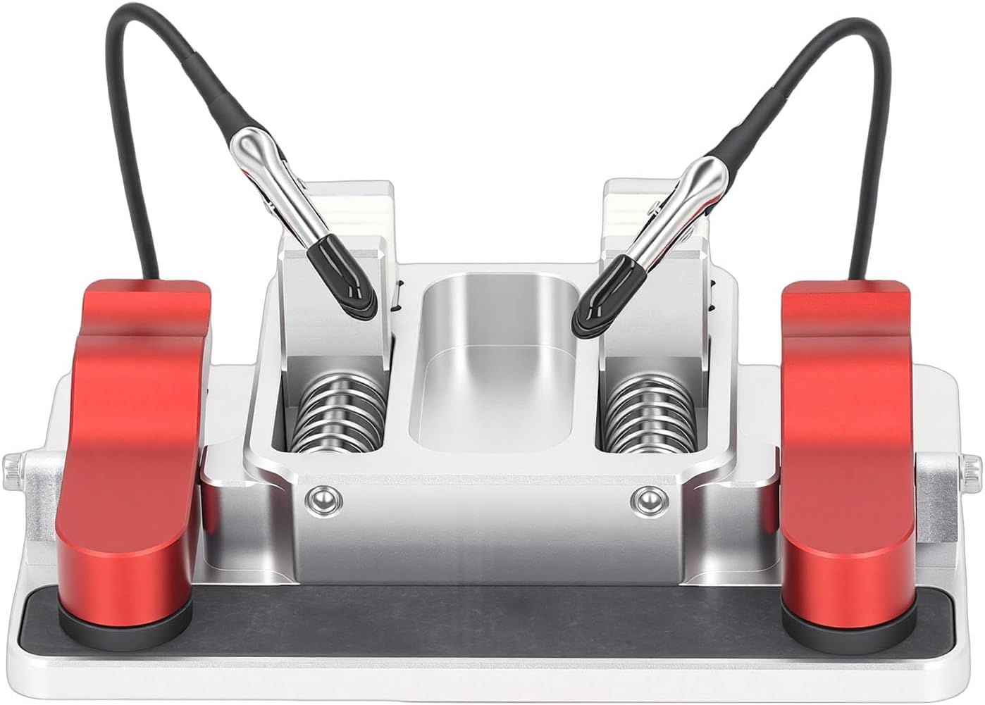 Helping Hands Soldering Station, Double Clamp Design Station, 12mm Wide Opening with Sturdy Aluminum Alloy Base & Strong Ceramic Clamp, Ideal for PCB Wire LED Strip Welding