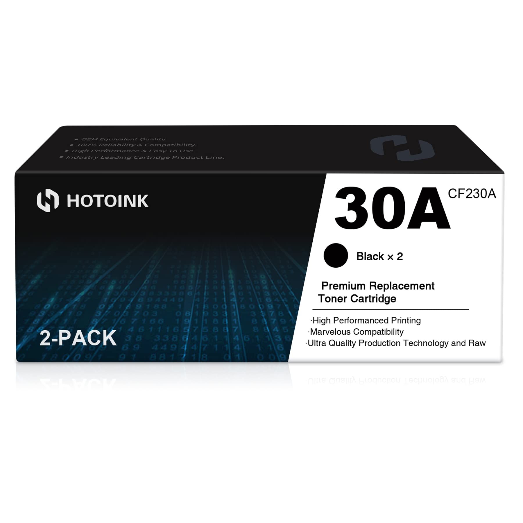 HOTOINK 30A CF230A Compatible Toner Cartridge Replacement for HP 30A CF230A 30X CF230X Work with Laserjet Pro M203dw MFP M227fdw M227fdn M227sdn M227 M203dn M203d M203 Printer (Black, 2-Pack)