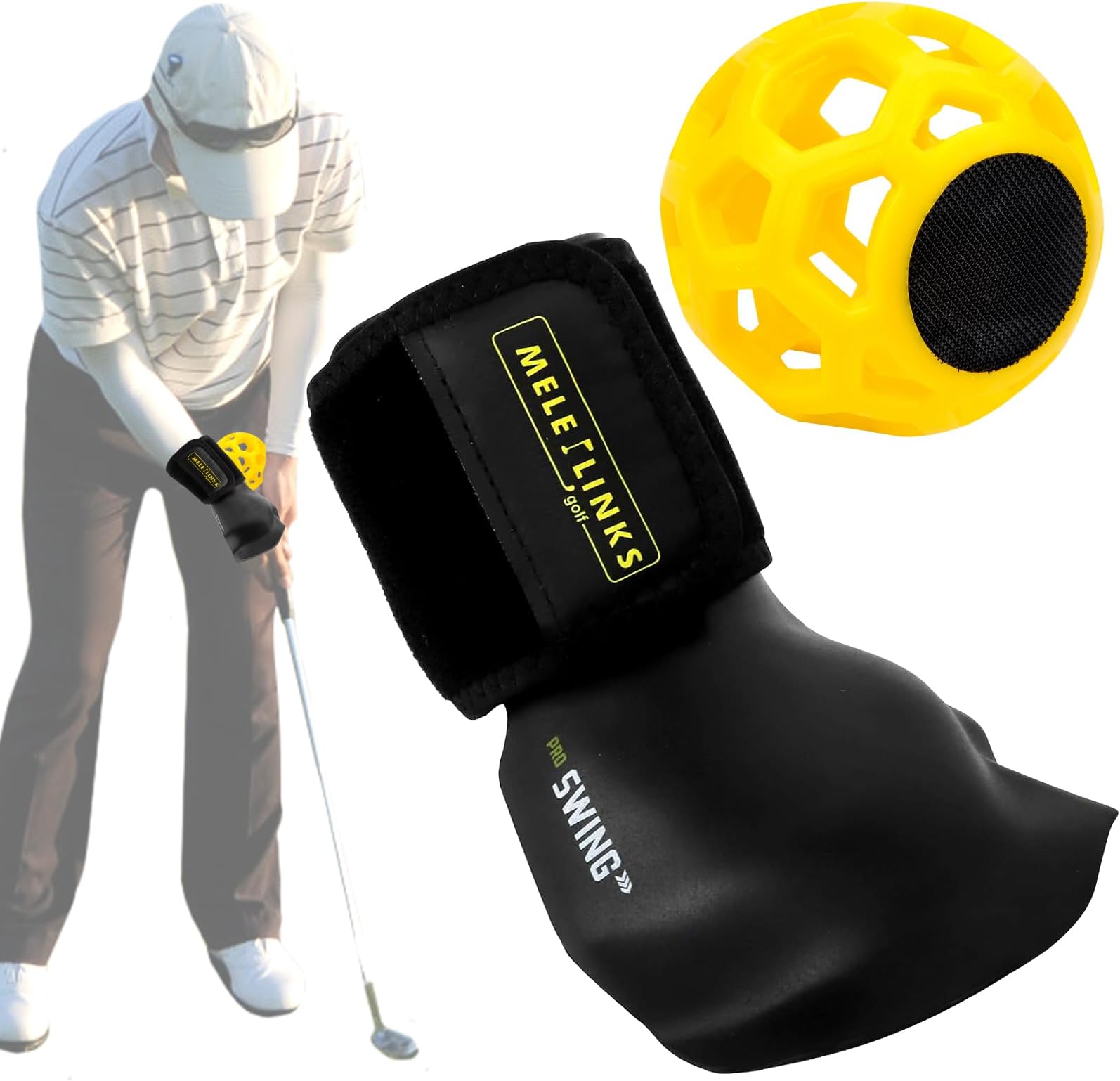 Golf Swing Trainer Ball, Golf Training Aids, Golf Swing Grip Trainer Aid Golf Smart Ball, Smart Ball Posture Corrector With Corrective Wristband And Ball, Wrist Trainer For Golfer Beginner