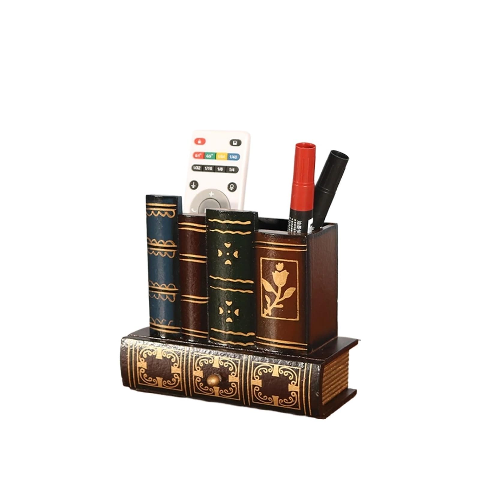 Pot à crayon rétro et design en bois noble pour bureaux raffinés