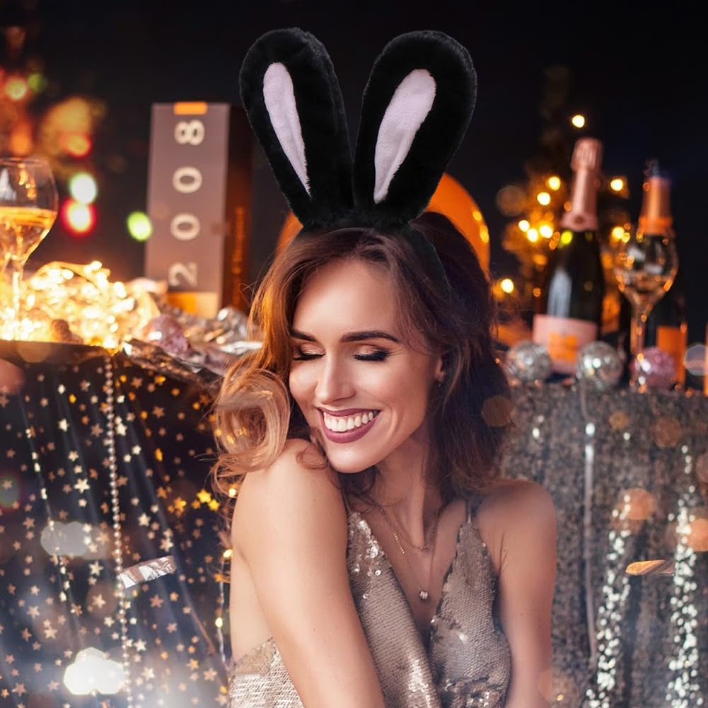 ikasus Easter Bunny Ears Headband Girls Hairband Cosplay Rabbit Plush Costume for Girls Kids Women Party Headbands, Style 2