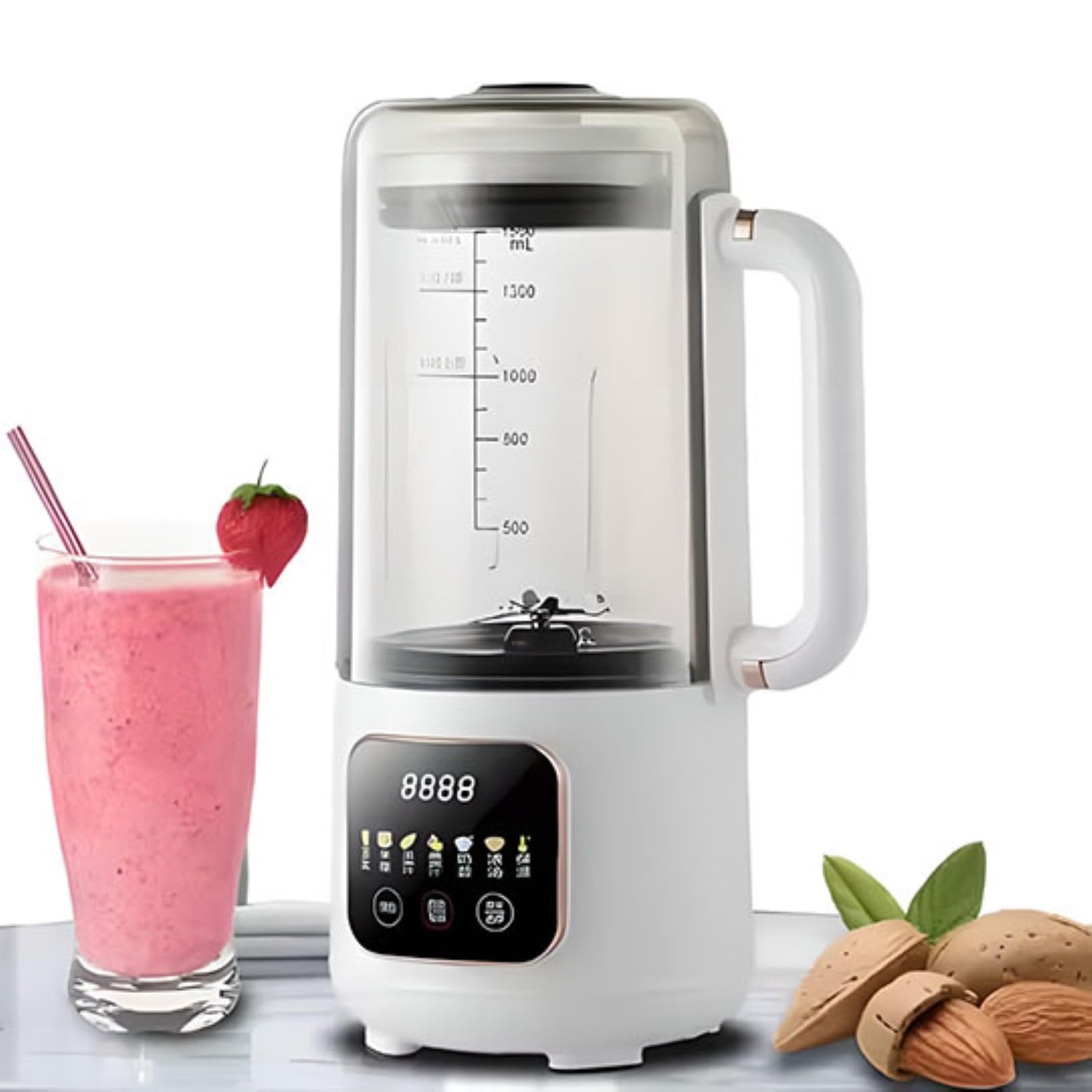 Maszyna Do Mleka Orzechowego 1500 Ml Automatyczna Maszyna Do Mleka Sojowego 7 W 1 Z Funkcją Samooczyszczania, Automatycznego Czyszczenia I Utrzymywania Ciepła